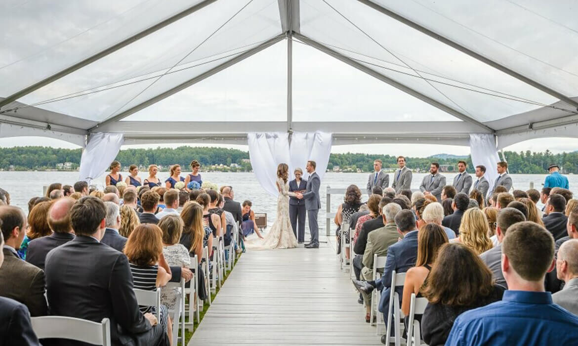 Wedding Under A Coastal Clear Wedding Tent