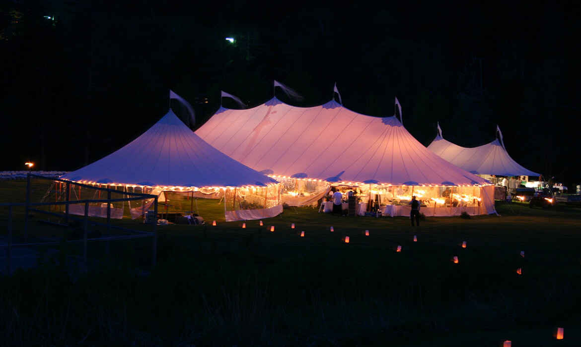 Night View of Sailcloth Wedding Tent