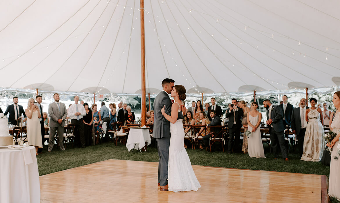 Dancing in Sailcloth Wedding Tent Rental