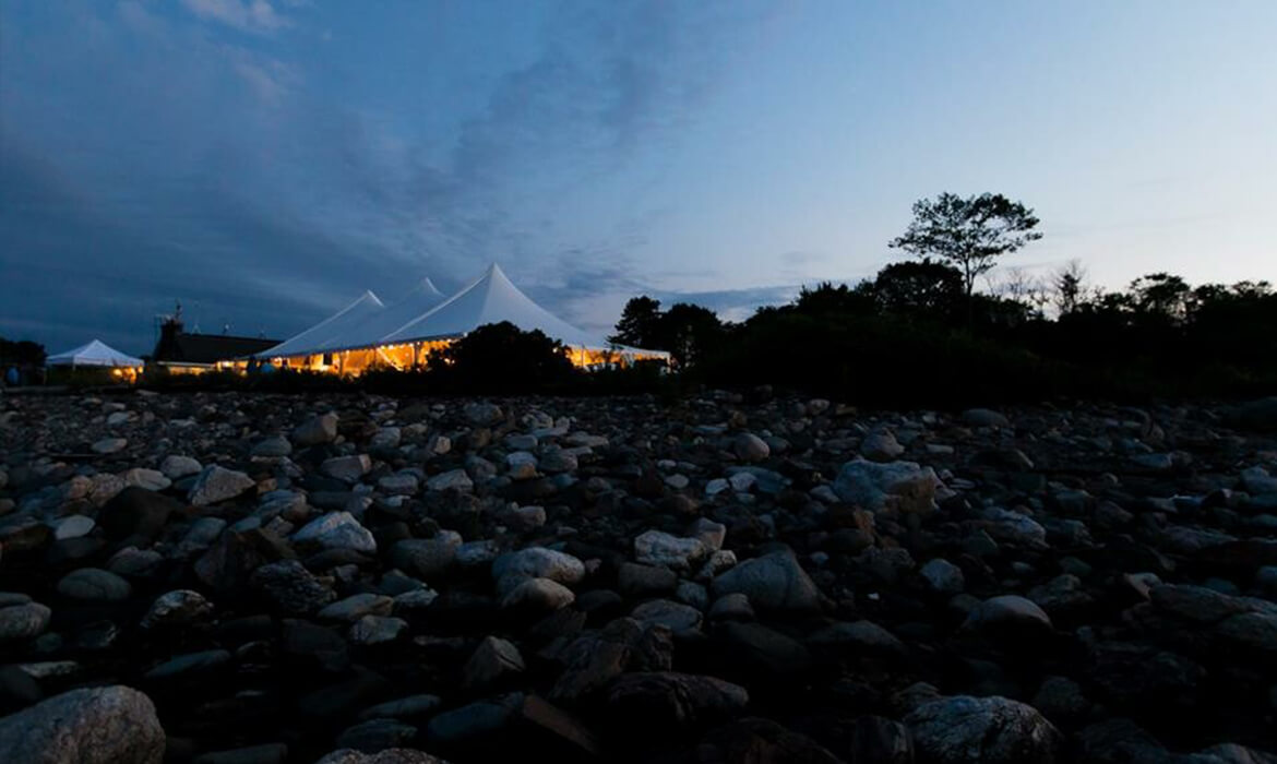 Tension Wedding Tent at Dusk